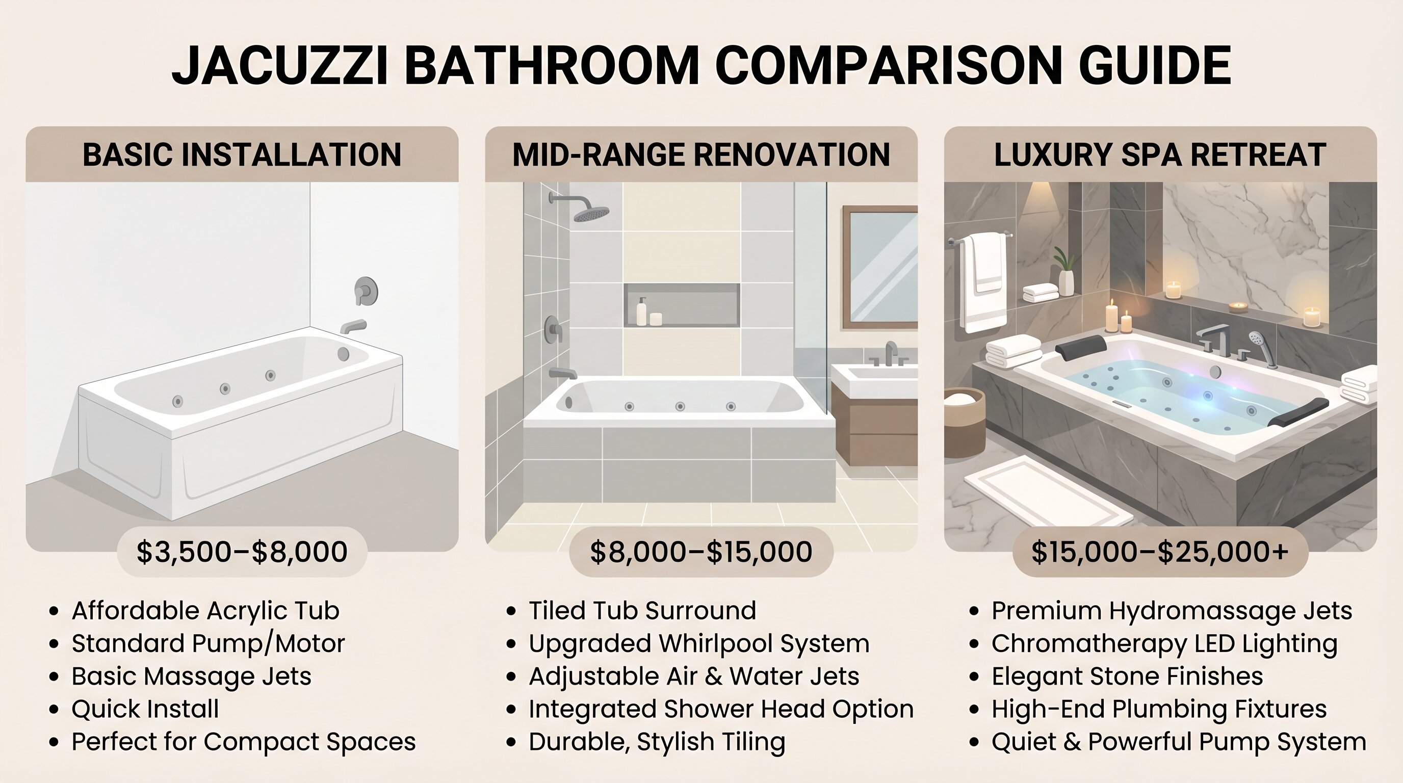 Jacuzzi infographic comparison