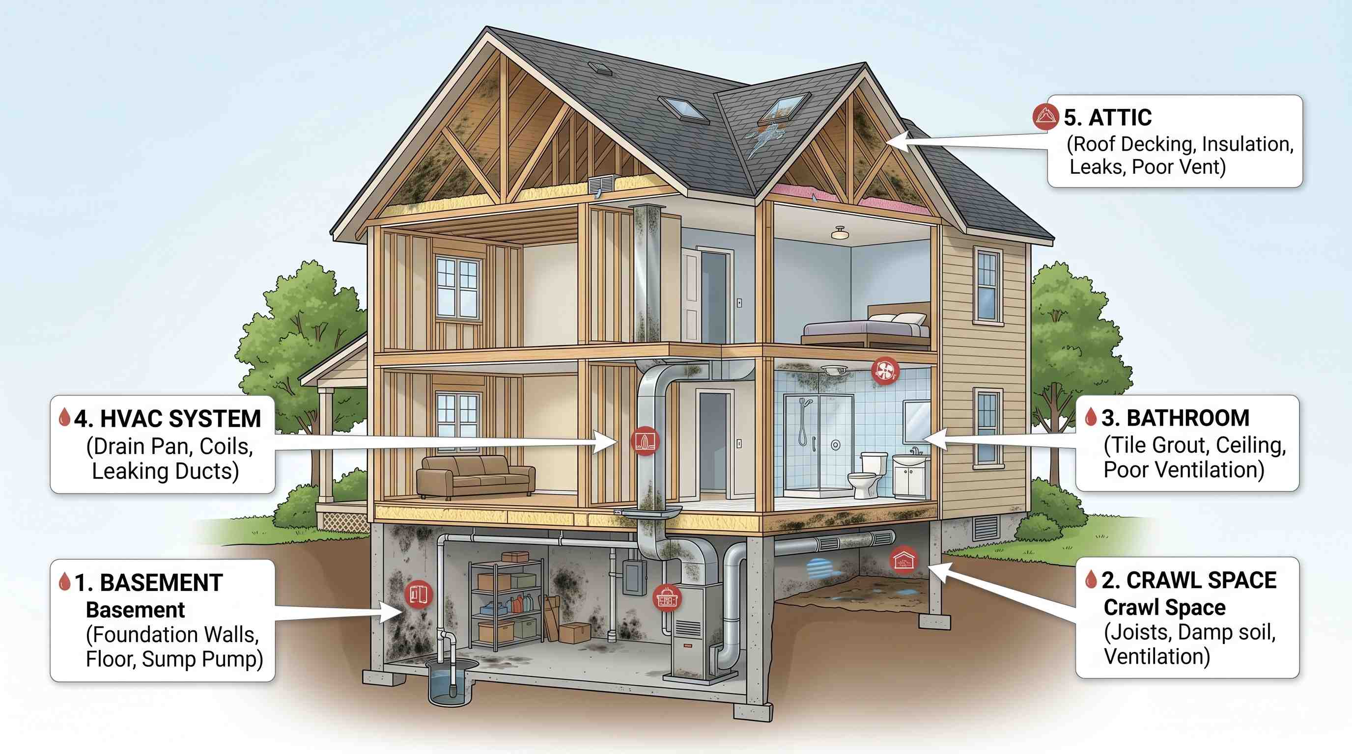 Mold-prone areas