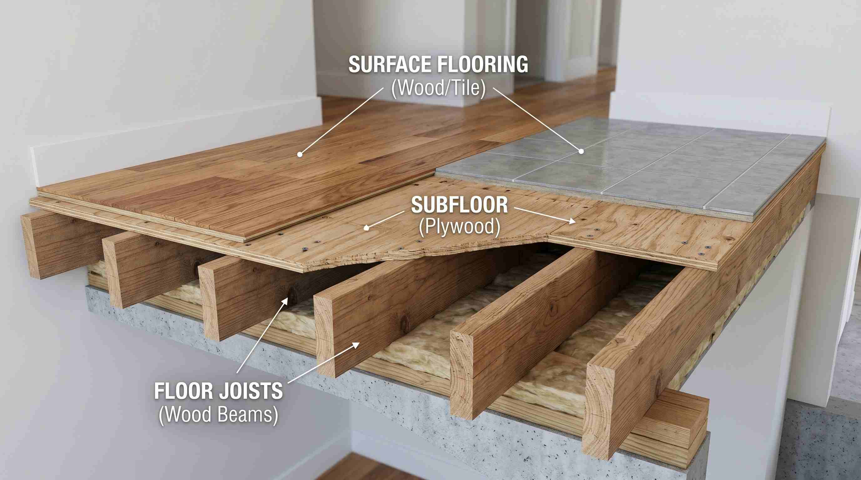 Cutaway diagram house floor layers