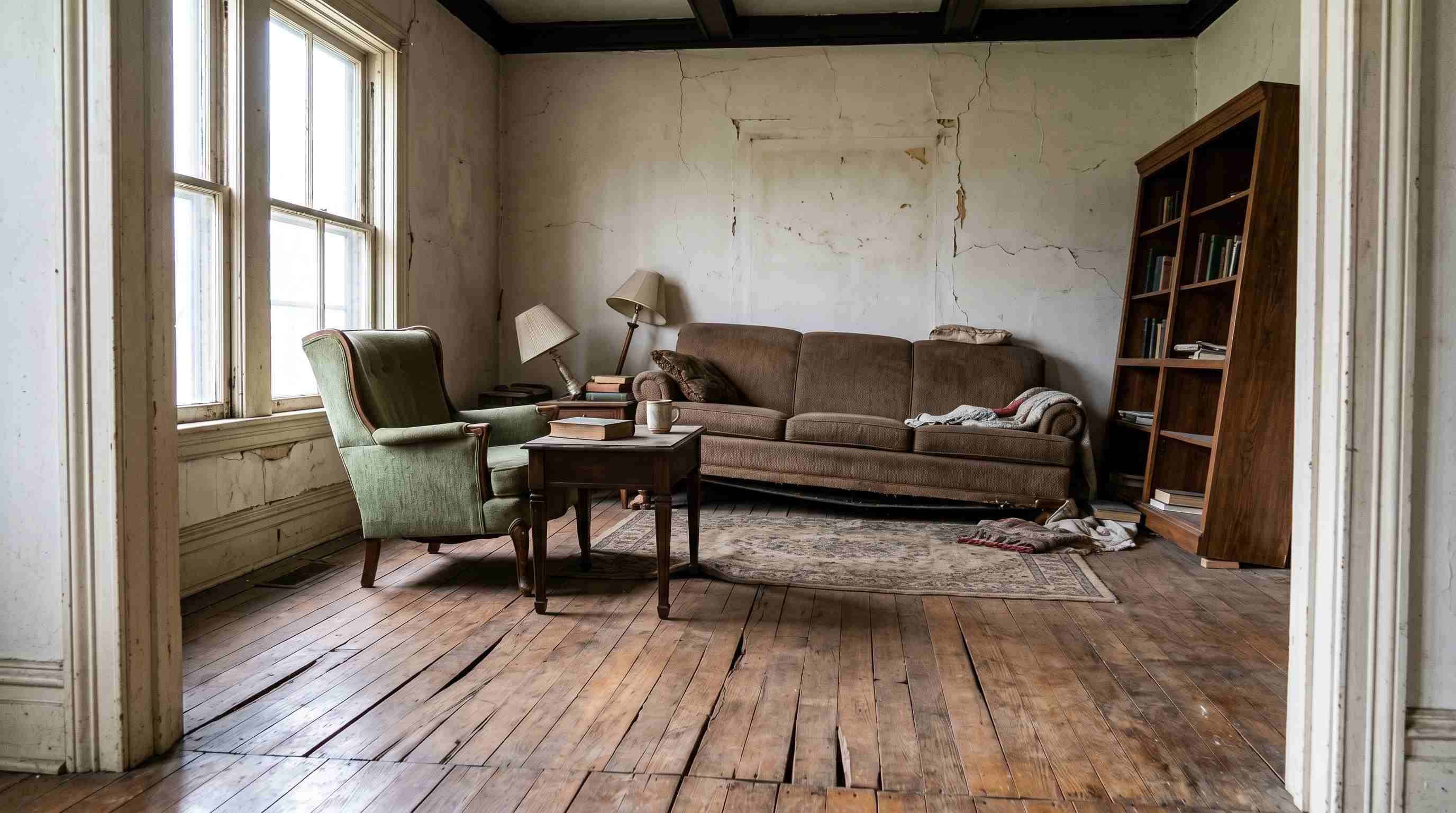 Sagging floor in room