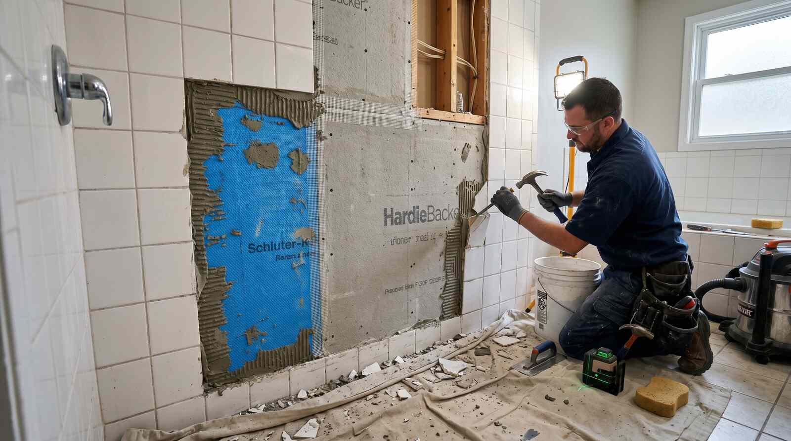 Bathroom shower wall repair 