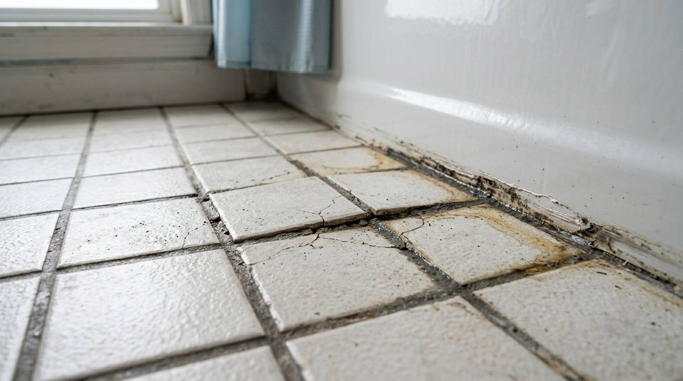 water demage under tile